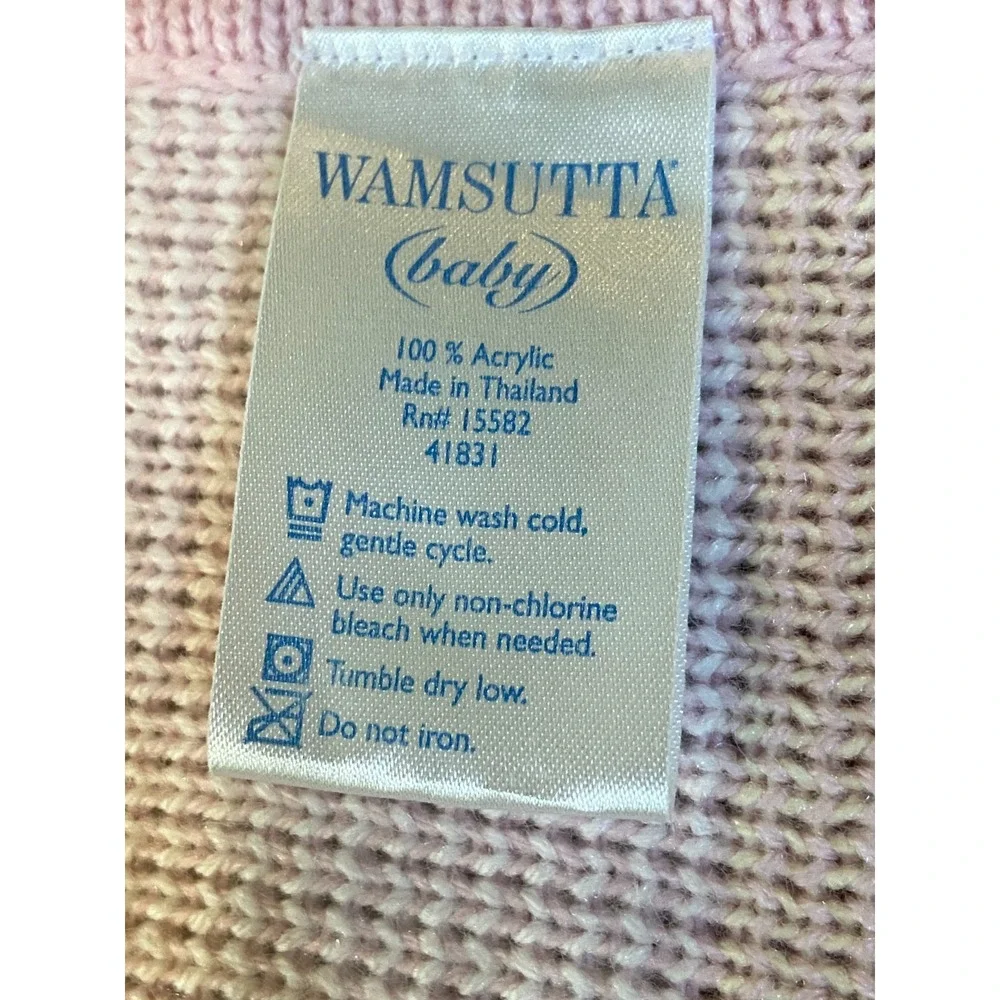 Wamsutta Blanket Alphabet Blocks Pink‎ Pastel Baby Blanket Knit 100% Acrylic